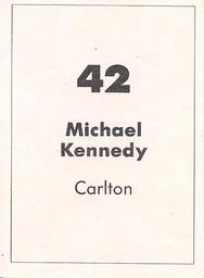 1990 Select AFL Stickers #42 Michael Kennedy Back